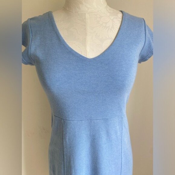 Horny Toad 'Womens Blue Short Sleeve V-Neck Casual Knit Dress Size S - Picture 2 of 11